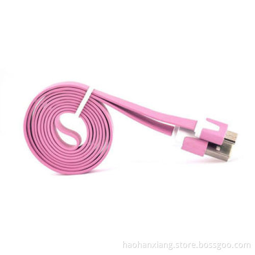 Fashionable color flat noodles USB data cables for Samsung Galaxy